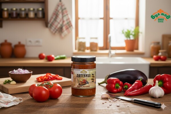 Домашна Едросмляна Лютеница /560 гр./ БУЛМЕД по Традиционна Рецепта на Баба