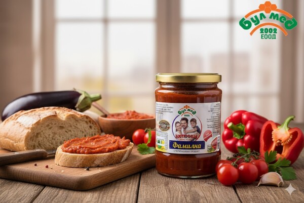 Лютеница Фамилна БУЛМЕД (560 гр) – Истинският Вкус на Доматите и Чушките