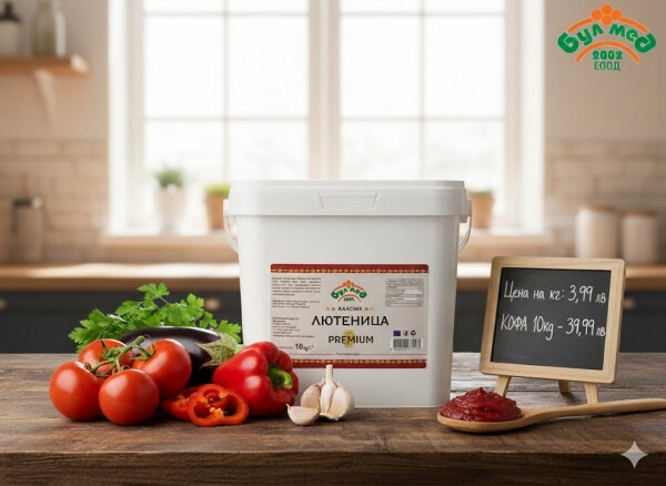 Лютеница PREMIUM БУЛМЕД 10 кг Кофа – Топ Качество за Професионална Кухня и Кетъринг