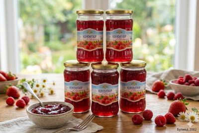 Стек Конфитюр от Малина (6 броя х 360 гр) – 60% Истински Плод